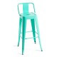 Taburete Meyer Respaldo 100 cm Verde menta de acero reforzado