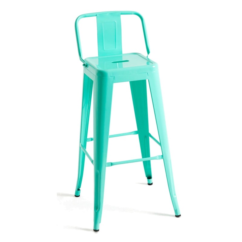 Taburete Meyer Respaldo 100 cm Verde menta de acero reforzado