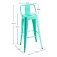Taburete Meyer Respaldo 100 cm Verde menta de acero reforzado