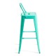 Taburete Meyer Respaldo 100 cm Verde menta de acero reforzado