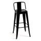 Taburete Meyer Respaldo 100 cm Negro de acero reforzado