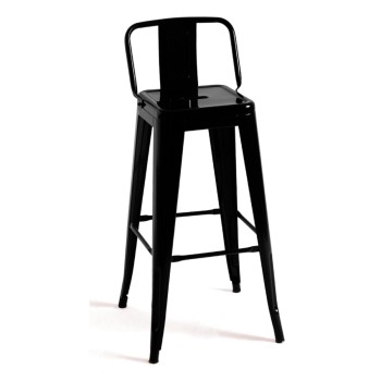 Taburete Meyer Respaldo 100 cm Negro de acero reforzado