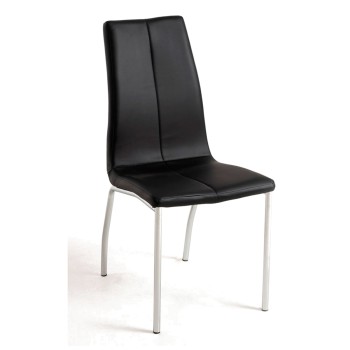 Silla Miret Polipiel Negro de acolchado. tapizado en piel sintética
