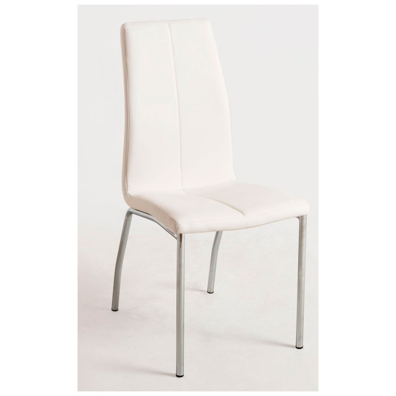 Silla Miret Polipiel Blanco de acolchado. tapizado en piel sintética
