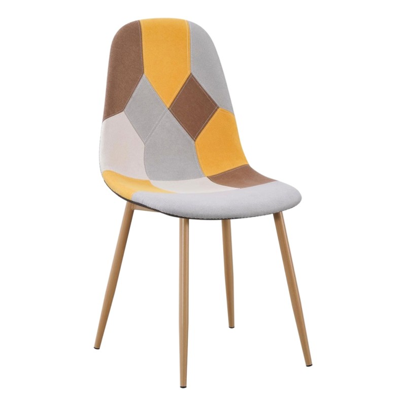 Silla Leo Patchwork Amarillo de tela (poliéster transpirable)