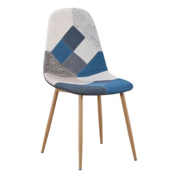Silla Leo Patchwork Azul