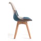 Silla Mona Patchwork Azul de tela (poliéster transpirable) - madera