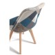 Silla Mona Patchwork Azul de tela (poliéster transpirable) - madera