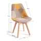 Silla Mona Patchwork Amarillo de tela (poliéster transpirable) - madera