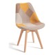 Silla Mona Patchwork Amarillo de tela (poliéster transpirable) - madera