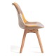 Silla Mona Patchwork Amarillo de tela (poliéster transpirable) - madera