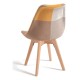 Silla Mona Patchwork Amarillo de tela (poliéster transpirable) - madera