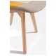 Silla Mona Patchwork Amarillo de tela (poliéster transpirable) - madera
