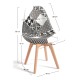 Silla Mona Patchwork Patchwork blanco y negro de tela (poliéster transpirable) - madera