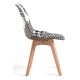 Silla Mona Patchwork Patchwork blanco y negro de tela (poliéster transpirable) - madera