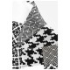 Silla Mona Patchwork Patchwork blanco y negro de tela (poliéster transpirable) - madera