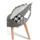 Silla Mona Patchwork Patchwork blanco y negro de tela (poliéster transpirable) - madera