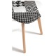 Silla Mona Patchwork Patchwork blanco y negro de tela (poliéster transpirable) - madera