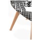 Silla Mona Patchwork Patchwork blanco y negro de tela (poliéster transpirable) - madera