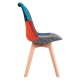 Silla Mona Patchwork Patchwork Clear de tela (poliéster transpirable) - madera