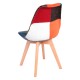 Silla Mona Patchwork Patchwork Clear de tela (poliéster transpirable) - madera