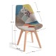 Silla Mona Patchwork Patchwork colores de tela (poliéster transpirable) - madera