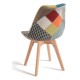 Silla Mona Patchwork Patchwork colores de tela (poliéster transpirable) - madera