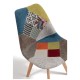Silla Mona Patchwork Patchwork colores de tela (poliéster transpirable) - madera