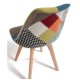 Silla Mona Patchwork Patchwork colores de tela (poliéster transpirable) - madera