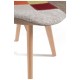Silla Mona Patchwork Patchwork colores de tela (poliéster transpirable) - madera