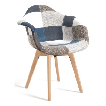 Silla Luba Patchwork Azul de tela (poliéster transpirable)