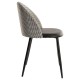 Silla ETNA, metal negro, tapizado pata de gallo y similpiel negra