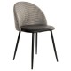 Silla ETNA, metal negro, tapizado pata de gallo y similpiel negra