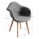 Silla Luba Tela Gris oscuro de polipropileno alcolchado con espuma de alta densidad y tapizado en tela