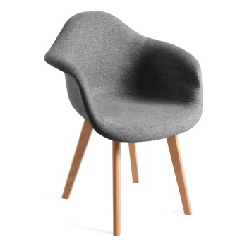 Silla Luba Tela Gris oscuro, estructura de madera