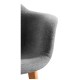 Silla Luba Tela Gris oscuro de polipropileno alcolchado con espuma de alta densidad y tapizado en tela