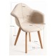 Silla Luba Tela Beige de polipropileno alcolchado con espuma de alta densidad y tapizado en tela