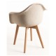 Silla Luba Tela Beige de polipropileno alcolchado con espuma de alta densidad y tapizado en tela