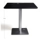 Mesa Luxia 60 cm Negro de acero reforzado con terminación cromada