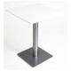 Mesa Luxia 60 cm Blanco de acero reforzado con terminación cromada