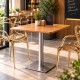 Mesa Luxia 60 cm Madera clara de acero reforzado con terminación cromada