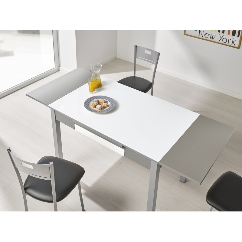 Mesa Cocina Extensible Nube mesa-cocina-medida 100x60 ext. a 150cms  Color_Patas Aluminio